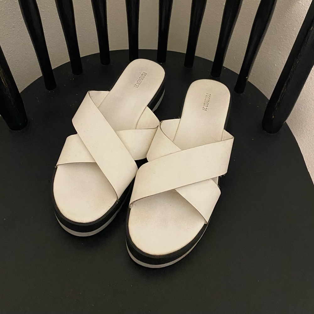 White Forever 21 Platform Sandals